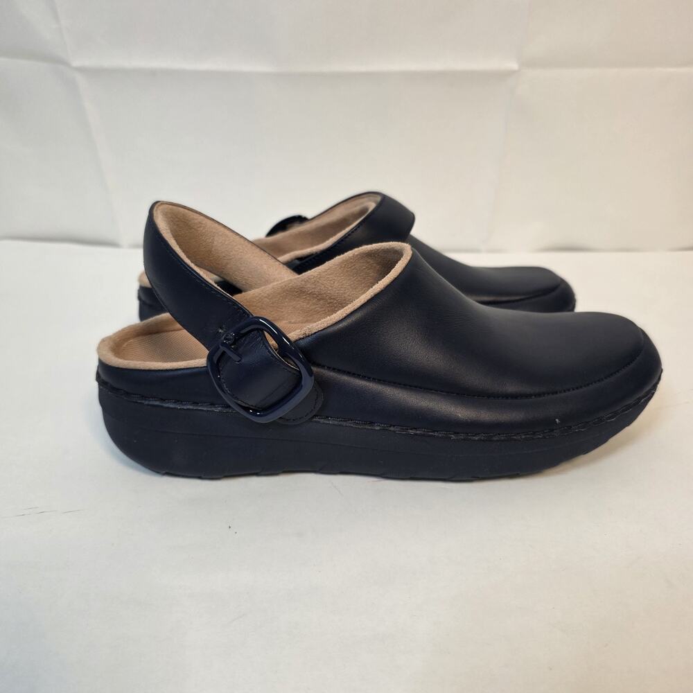 FitFlop Gogh Pro Superlight Blue Leather Mule Clog Womens 9 Comfort Slingback - Picture 3 of 16